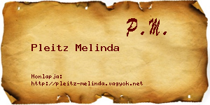 Pleitz Melinda névjegykártya